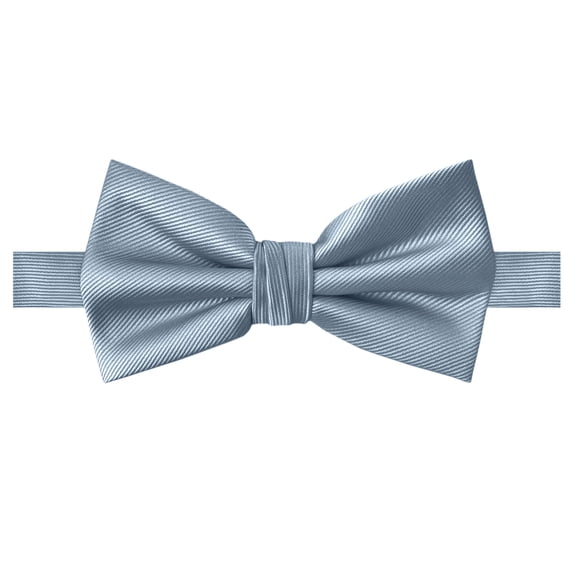 Jacob Alexander Men's Silk Blend Solid Color Pre-Tied Adjustable Banded Bow Tie - Dusty Blue