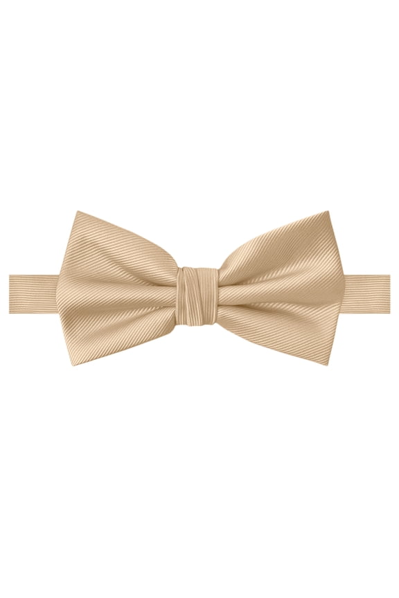 Men's Silk Blend Solid Color Pre-Tied Adjustable Banded Bow Tie - Royal Gold