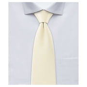 Jacob Alexander Mens Silk Blend Solid Color Regular Length Classic Neck Tie - Mod White