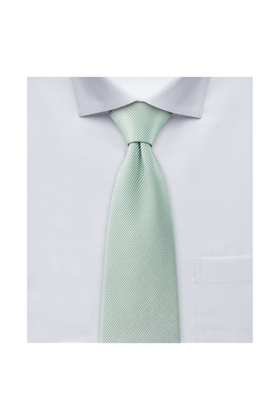 Men's Silk Blend Solid Color Regular Length Classic Neck Tie - Sage Mist