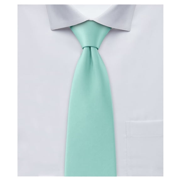Jacob Alexander Men's Solid Color 2 inch Width Skinny Neck Tie - Aqua
