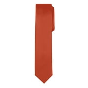 Jacob Alexander Men's Skinny Width 2" Solid Color Tie - Rust