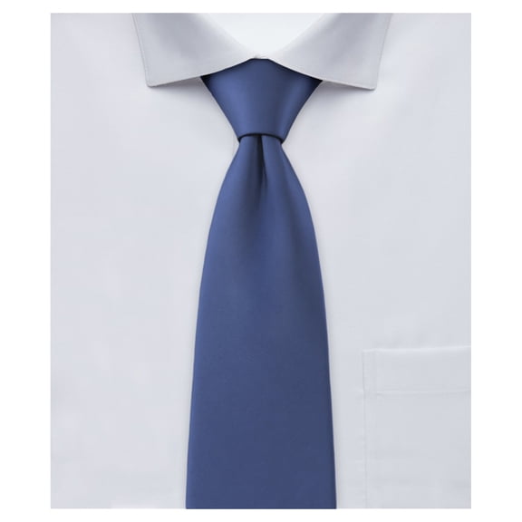 Jacob Alexander Men's Solid Color 2 inch Width Skinny Neck Tie - Steel Blue