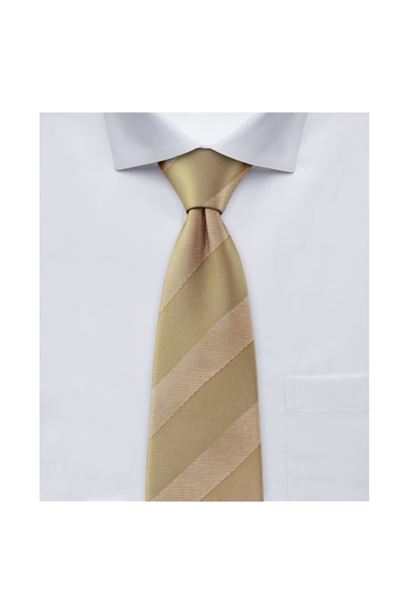 Men's Slim Stripe Tonal 2.5 inch Wide Neck Tie - Tan