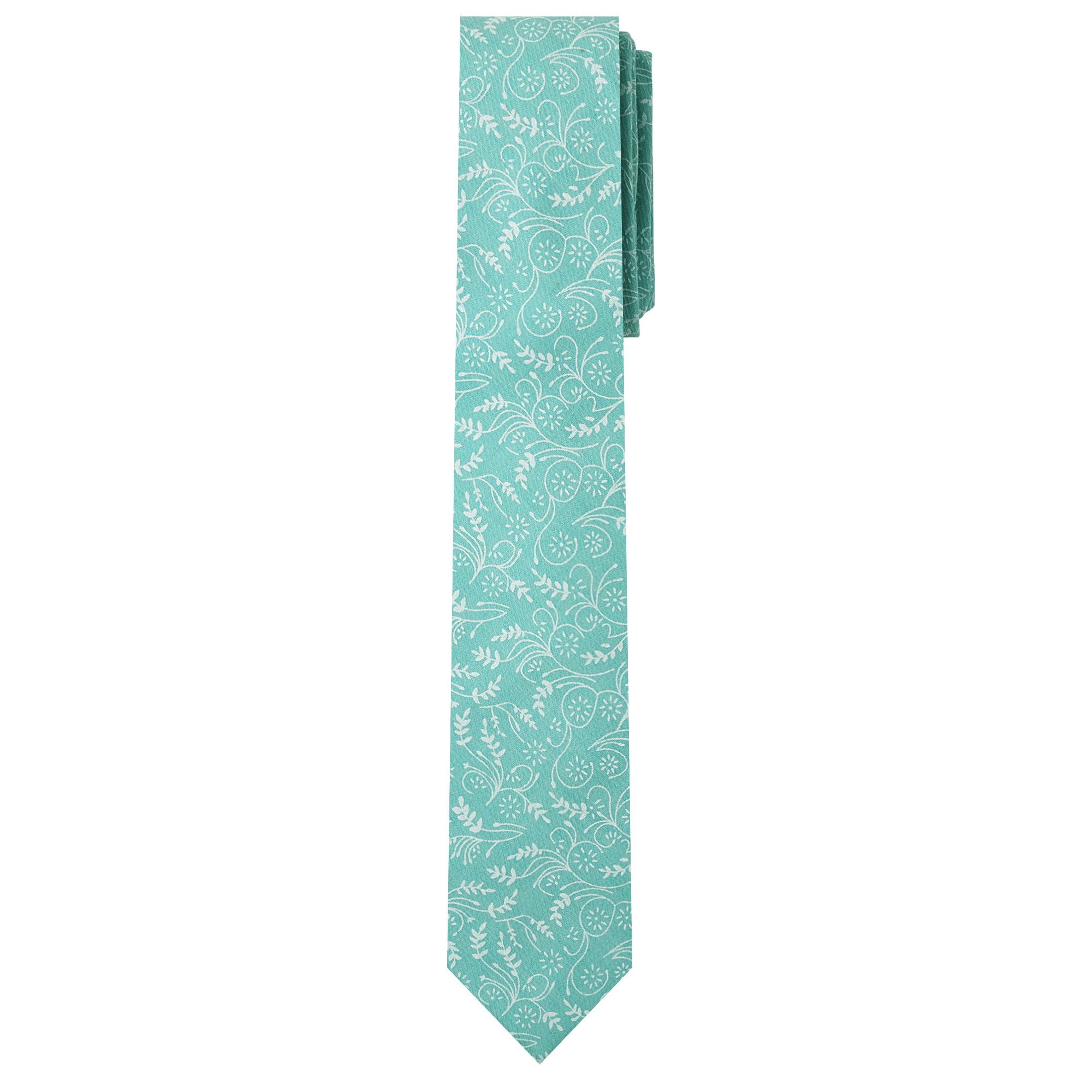 Jacob Alexander Men's Slim Width 2.75 Floral Neck Tie - Dusty Sage 