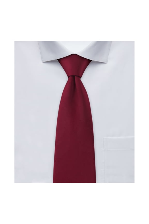 Men's Solid Color 2.75 inch Width Slim Neck Tie - Burgundy
