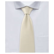 Jacob Alexander Men's Solid Color 2.75 inch Width Slim Neck Tie - Champagne