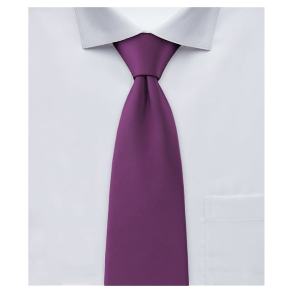 Jacob Alexander Men's Solid Color 2.75 inch Width Slim Neck Tie - Eggplant Purple