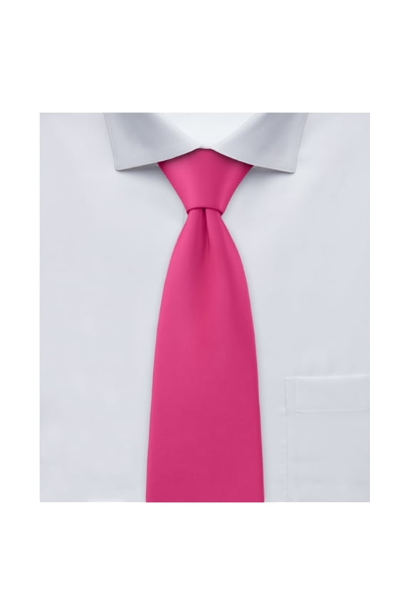 Men's Solid Color 2.75 inch Width Slim Neck Tie - Fuchsia Pink