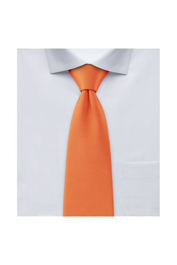 Men's Solid Color 2.75 inch Width Slim Neck Tie - Bright Orange