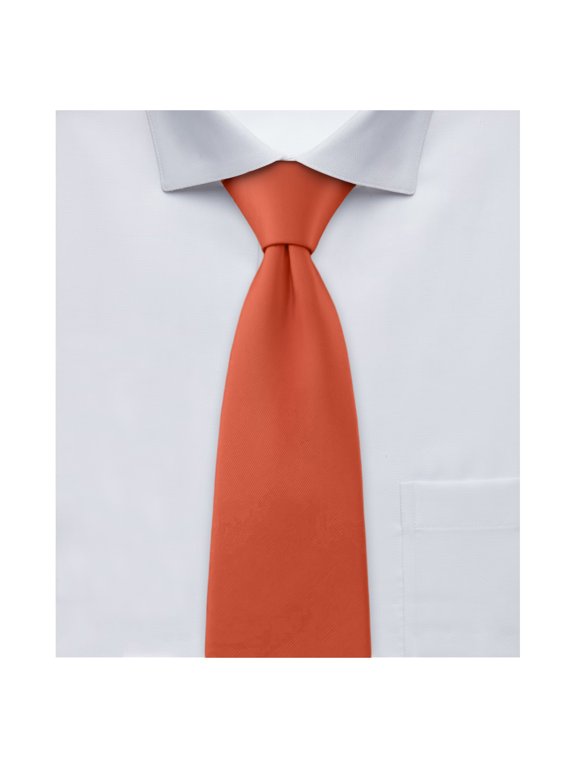 Men's Solid Color 2.75 inch Width Slim Neck Tie - Rust