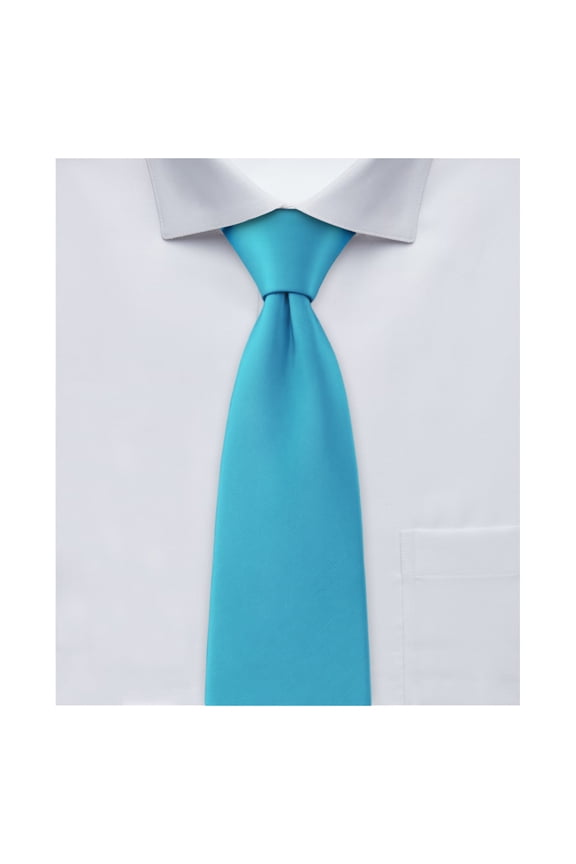 Men's Solid Color 2.75 inch Width Slim Neck Tie - Turquoise Blue