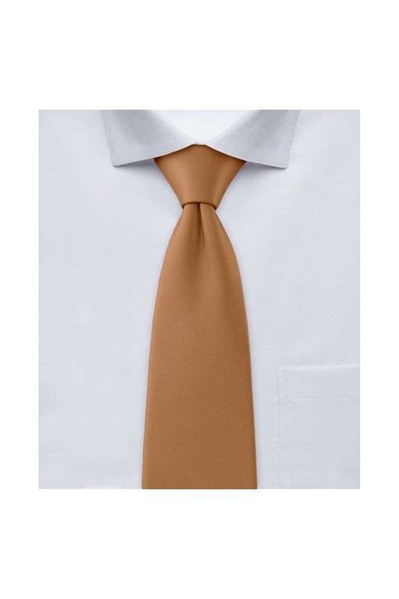 Men's Solid Color 2.75 inch Width Slim Neck Tie - Copper Sundial
