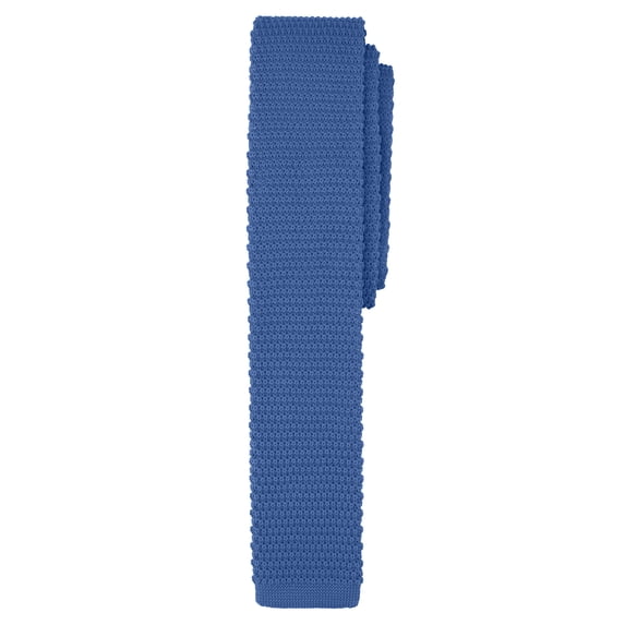 Jacob Alexander Men's Solid Color Knitted 2.5 inch Width Slim Neck Tie - Ocean