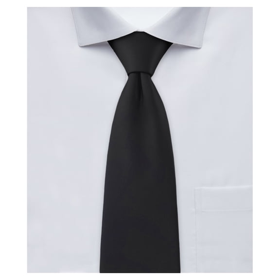 Jacob Alexander Men's Solid Color Regular Length Neck Tie - Black