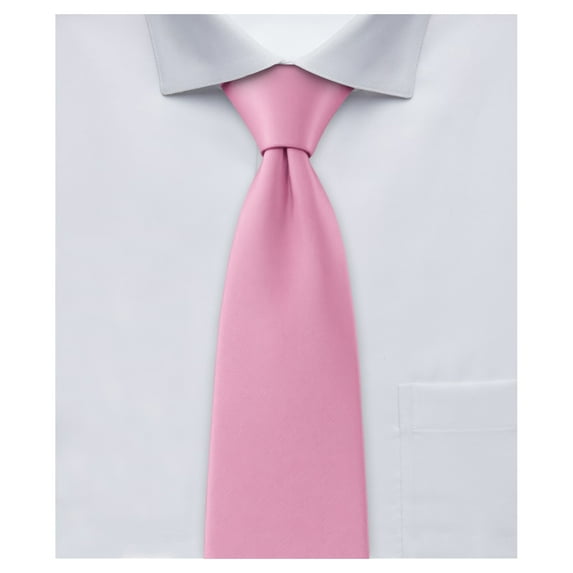 Jacob Alexander Men's Solid Color Regular Length Neck Tie - Carnation Pink