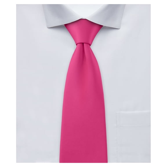 Jacob Alexander Men's Solid Color Regular Length Neck Tie - Fuchsia Pink
