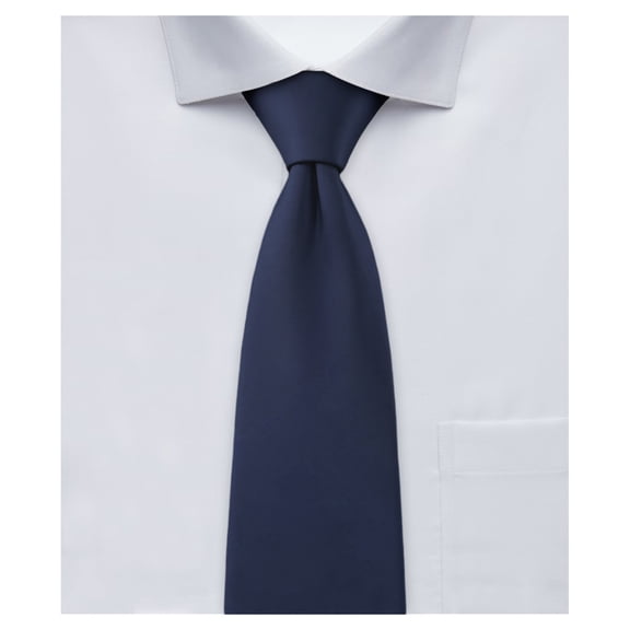 Jacob Alexander Men's Solid Color 2.75 inch Width Slim Neck Tie - Navy Blue