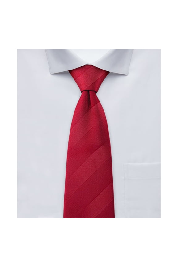 Men's Stripe Tonal Pre-Tied Zipper Neck Tie - Red