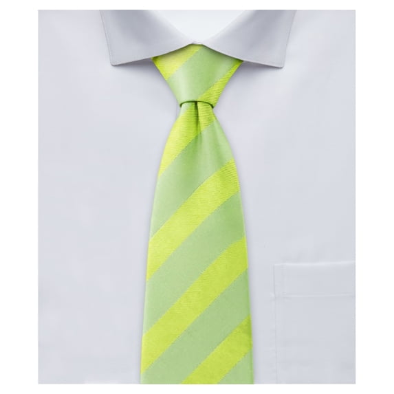 Jacob Alexander Men's Solid Color Tonal Stripe Regular Neck Tie - Lime