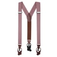 thumbnail image 1 of Jacob Alexander Men's Solid Fabric Suspenders Braces Convertible Leather Ends and Clips Y-Back - Dusty Rose, 1 of 7