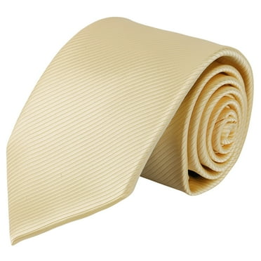 Jacob Alexander Men's Tone on Tone Corded Regular Neck Tie - Champagne
