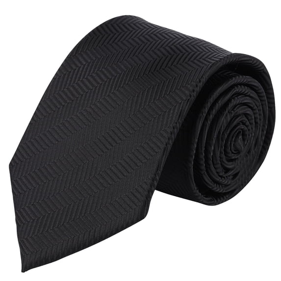 Jacob Alexander Men's Tone on Tone Herringbone Regular Length Neck Tie - Black