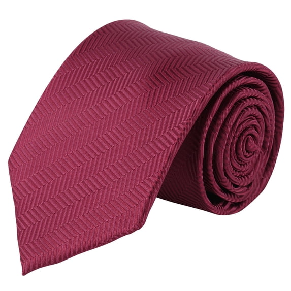 Jacob Alexander Men's Tone on Tone Herringbone Regular Length Neck Tie - Burgundy