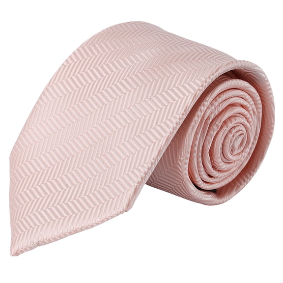 Jacob Alexander Men's Tone on Tone Herringbone Regular Length Neck Tie - Peach