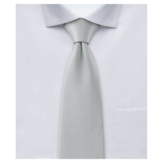 Jacob Alexander Men's Tone on Tone Houndstooth 2.5 inch Width Slim Neck Tie - Silver