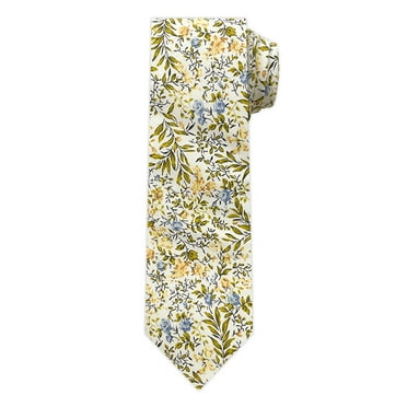 Jacob Alexander Men's Tropic Bouquet Floral Pattern Regular Length Neck Tie - Green Multi