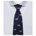 thumbnail image 1 of Jacob Alexander Men's Woven American Flags USA 2.5 inch Width Slim Neck Tie - Navy Blue, 1 of 6
