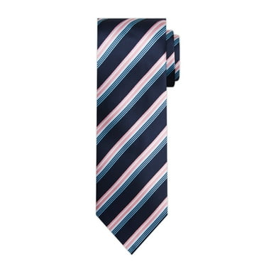 Jacob Alexander Men's Woven Chevron Stripes Pattern Regular Neck Tie - Pink