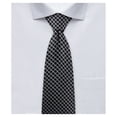thumbnail image 1 of Jacob Alexander Men's Woven Diamond Grid Pattern Regular Neck Tie - Black, 1 of 7