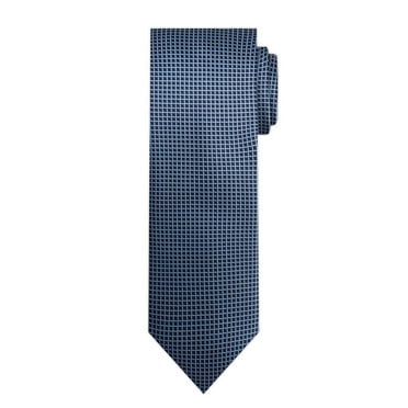 Jacob Alexander Men's Woven Dotted Squares Pattern Regular Neck Tie - Black Blue