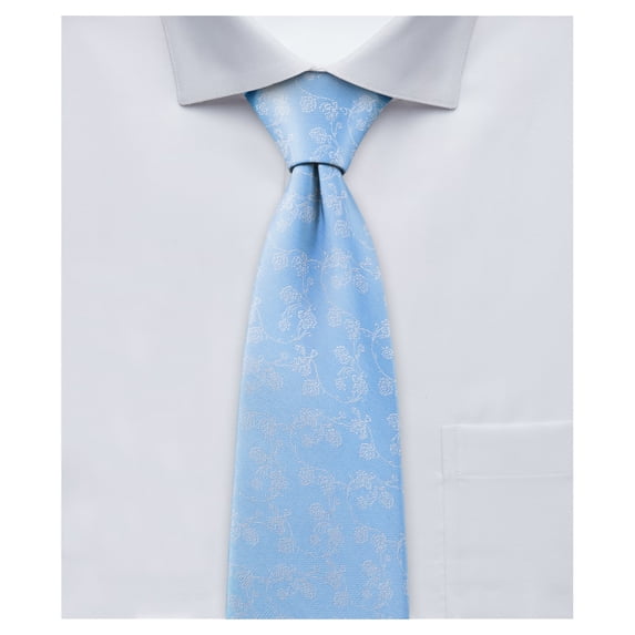 Jacob Alexander Men's Woven Floral Pattern Regular Neck Tie - Blue