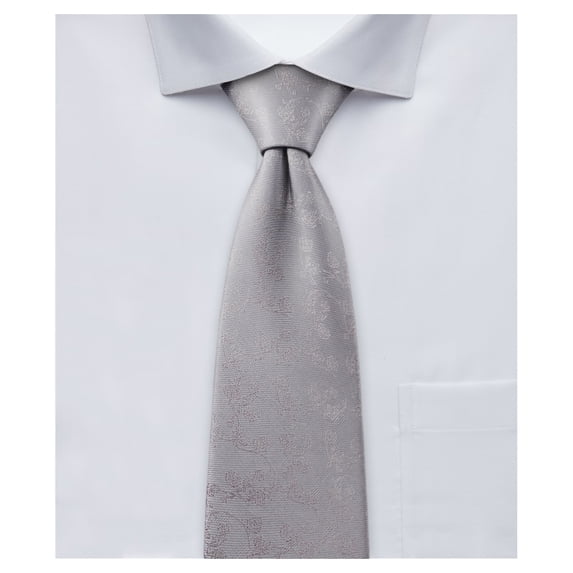Jacob Alexander Men's Woven Floral Pattern Regular Neck Tie - Gray
