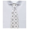 thumbnail image 1 of Jacob Alexander Men's Woven Floral Pattern Regular Neck Tie - Silver Black, 1 of 7