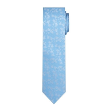 Jacob Alexander Men's Woven Floral Pattern Slim 2.5 inch Width Neck Tie - Blue