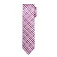 thumbnail image 1 of Jacob Alexander Men's Woven Plaid Pattern Slim 2.5 inch Width Neck Tie - Pink, 1 of 7