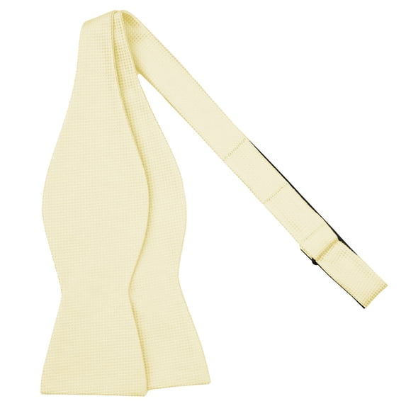 Jacob Alexander Men's Woven Subtle Mini Squares Traditional Freestyle Self-Tie Bow Tie - Champagne
