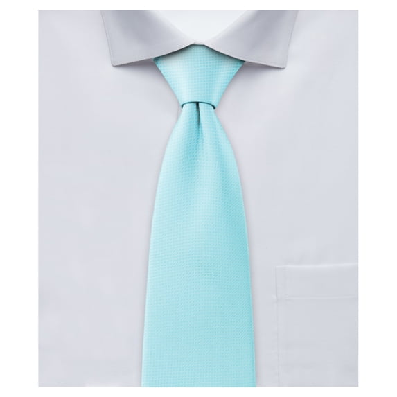 Jacob Alexander Woven Subtle Mini Squares Extra Long Neck Tie for Big and Tall Men - Light Turquoise