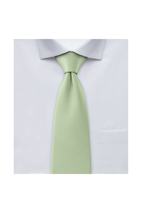 Men's Woven Subtle Mini Squares Pre-Tied Zipper Neck Tie - Sage Green