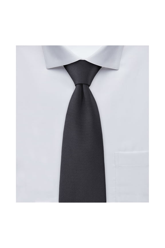 Men's Woven Subtle Mini Squares Regular Length Neck Tie - Black