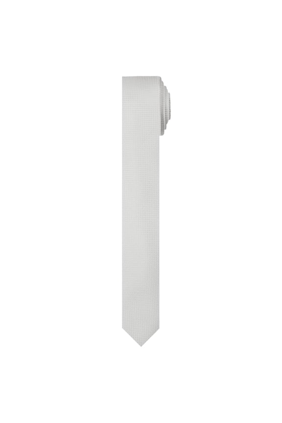 Men's Woven Subtle Mini Squares 1.5 inch Ultra Skinny Width Neck Tie - Light Gray