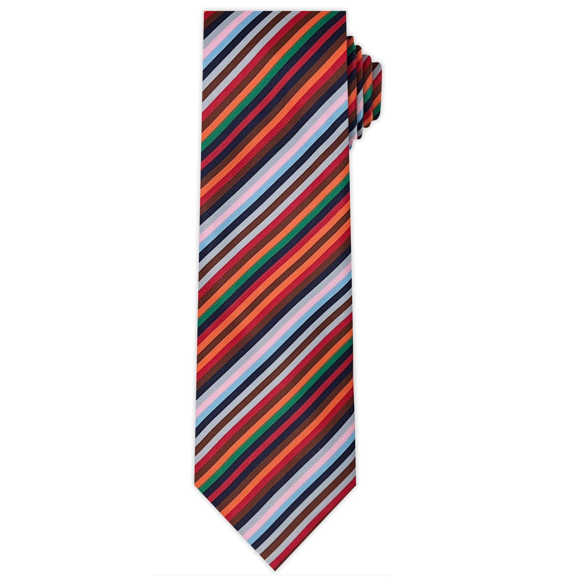 Jacob Alexander Men's Extra Long 1-Inch Stripe Neck Tie - College Style, 63 Inches, 3.25 Inch Width