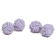 Jacob Alexander Pair of Solid Color Silk Knot Cufflinks - Lavender