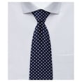 thumbnail image 1 of Jacob Alexander Boys' 14 inch Polka Dot Print Pre-Tied Zipper Neck Tie - Navy Blue, 1 of 6