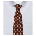 thumbnail image 1 of Jacob Alexander Polka Dot Print Extra Long Neck Tie for Big and Tall Men - Cocoa Brown, 1 of 7