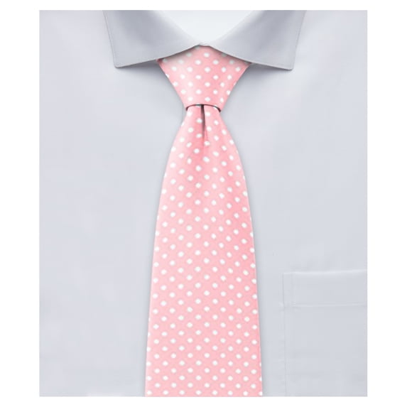 Jacob Alexander Men's Polka Dot Print Regular Length Neck Tie - Bridal Pink